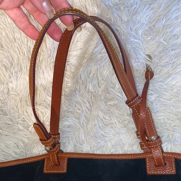Dooney & Bourke medium size tote black brown suede leather # 20 - Picture 5 of 13
